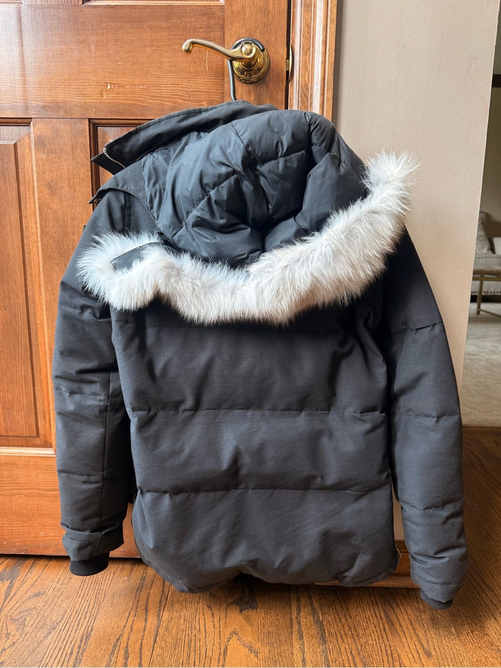 Moose Knuckles Black Quilted Puffer Jacket with Hood - Picture 4 of 5